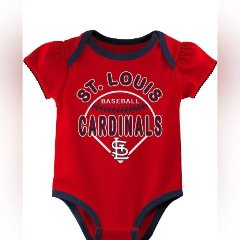 MLB Major League Baseball St.Louis Cardinals Girls Baby Onzie Lot of 3 NWT 6-9M